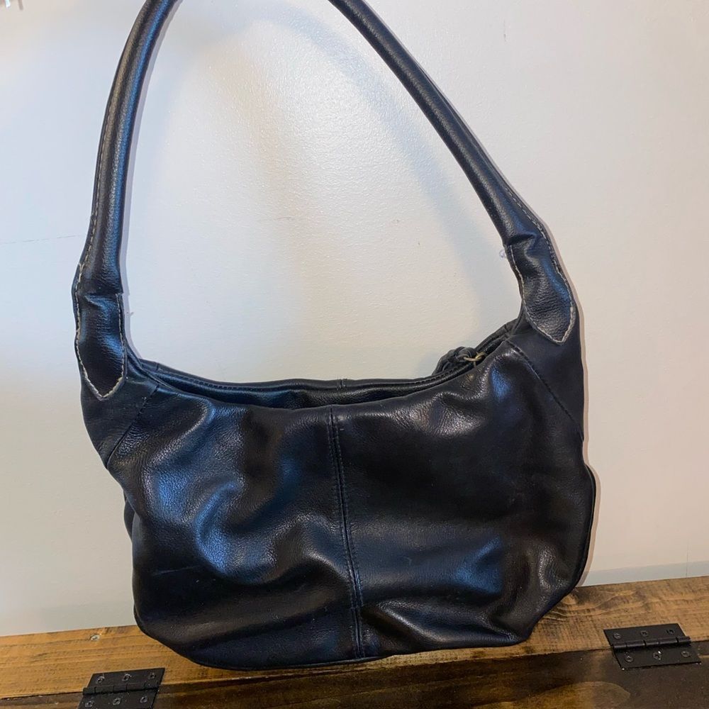 Black Leather Shoulder Purse